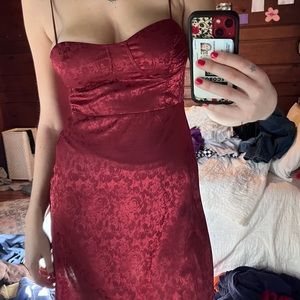Beautiful red silk floral dress